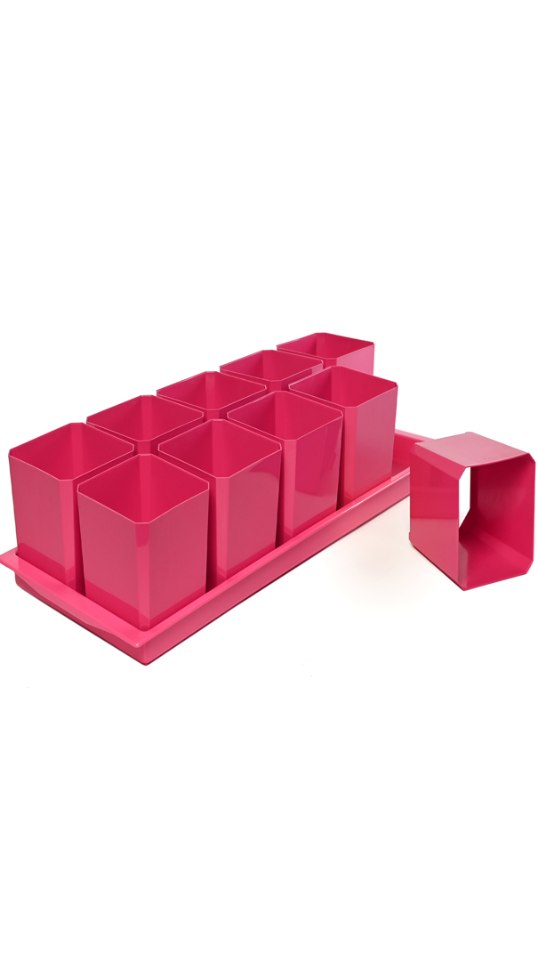 Набор горшков для рассады 10х0,5л арт.0336 франц. розовый