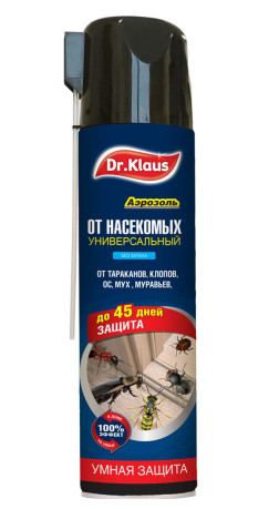 Аэрозоль универсальный Dr.Klaus от тараканов муравьев мух ос и других насекомых 600мл