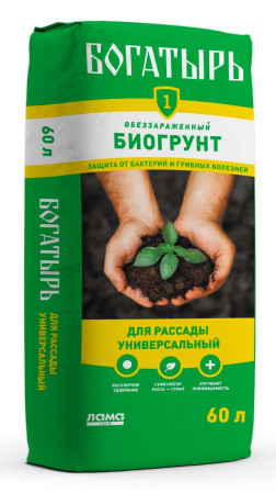 Биогрунт Богатырь Для рассады универсальный 60 л