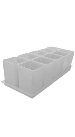 Набор горшков для рассады 10х0,75л арт.0330 белый