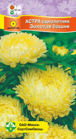 Астра Пионовидная Золотая башня 0.3г