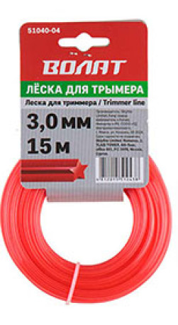 Леска ф 3.0ммх15м звездоч Волат 51040-04