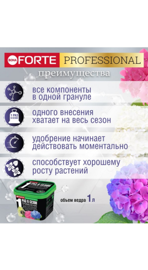 Удобрение Bona Forte д/гортензий с биодоступным кремнием 1л