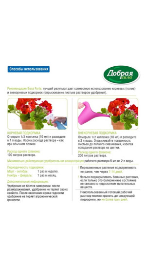 Удобрение Добрая сила для декоративно-цветущих 250мл