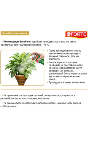 Аэрозоль Bona Forte блеск для листьев 300мл