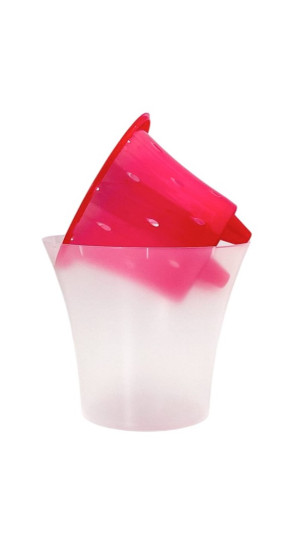 Горшок для орхидей ВАНДА 2л малиновый-прозрачный