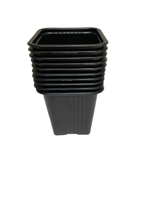 Горшок для рассады квадратный 7x7 6,5см Черный 210мл - КОМПЛЕКТ из 10 штук