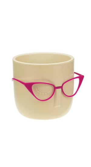 Кашпо со вставкой МАРИ 0.65л белая глина