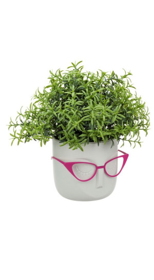 Кашпо со вставкой МАРИ 0.65л белый ротанг