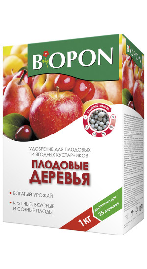 БИОПОН Удобрение для плодовых и ягодных кустарников. Плодовые деревья 1 кг