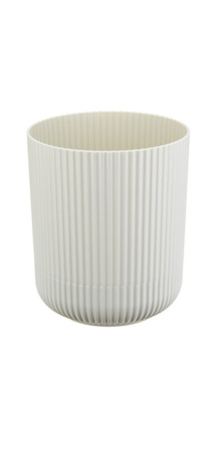 Кашпо с поддоном ВЕЛЬВЕТ D160мм 2.5л белый ротанг