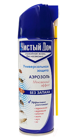Аэрозоль от летающих и ползающих насекомых Чистый дом 150мл