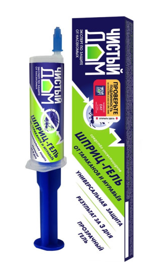 Гель-шприц от тараканов муравьев Чистый дом 20мл