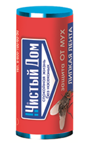 Лента липкая от мух с аттрактантом Чистый дом