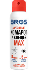 BROS аэрозоль от комаров и клещей MAX 90 мл