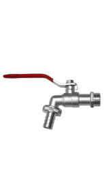 Кран для подкл шланга 1/2 резьба 3/4 цинк никелировка