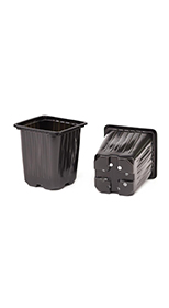 Горшок 9х9х10см 0.55л формованный черный