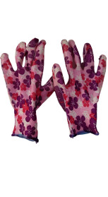 Перчатки нейлоновые с цветным нитриловым покрытием