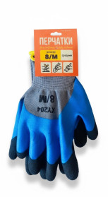 Перчатки XY204 из полиэстера с латексным покрытием (размер 8)