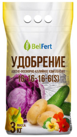 Удобрение минеральное АФК 16:16:16:6(S) 3кг