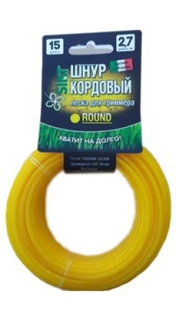 Шнур кордовый для триммера круг желт 2.7х15