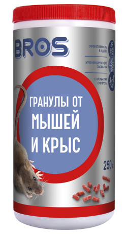 Гранулы от мышей и крыс 250г BROS