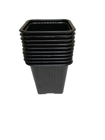 Горшок для рассады квадратный 7x7 6,5см Черный 210мл - КОМПЛЕКТ из 10 штук