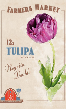 Тюльпаны double late Negrita Double (серия Farmers Market) (12 шт. в упак.) (R. De Ree)