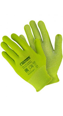 Перчатки ПВХ-точка, микс цветов 9(L), Fiberon PR-PVC523