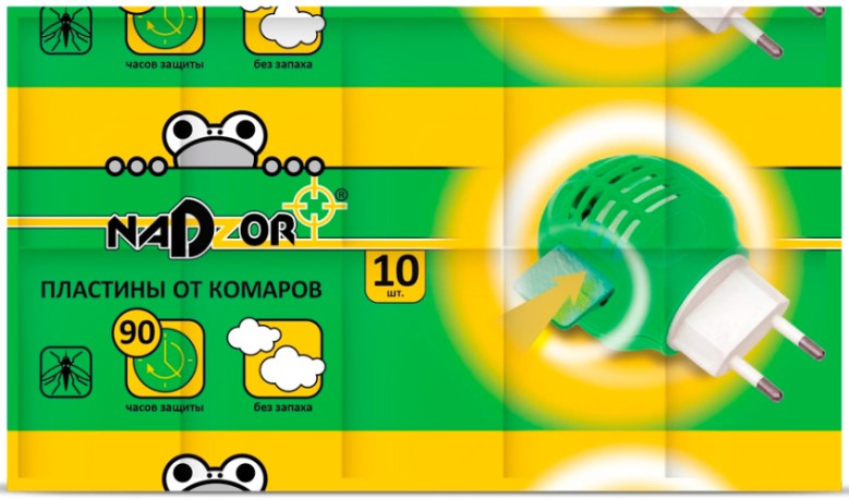 Пластины от комаров без запаха по 10 шт Nadzor ITM003P