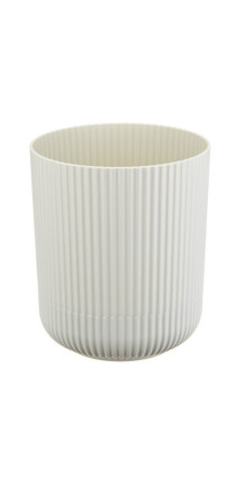 Кашпо с поддоном ВЕЛЬВЕТ D160мм 2.5л белый ротанг