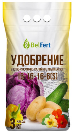 Удобрение минеральное АФК 16:16:16:6(S) 3кг