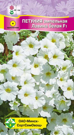 Петуния гибридная ампельная Лавина белая F1 7шт