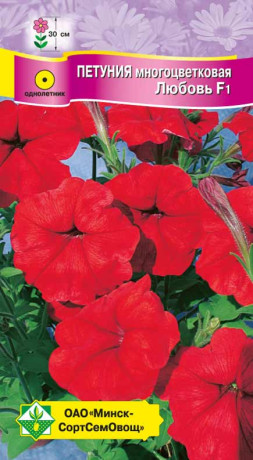 Петуния гибридная многоцветковая Любовь F1 10шт