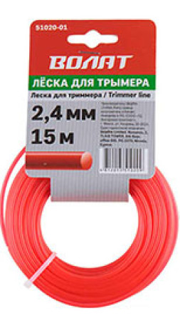 Леска ф 2.4ммх15м круг сечен Волат 51020-01