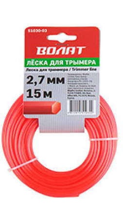 Леска ф 2.7ммх15м шестигран сечен Волат 51030-03